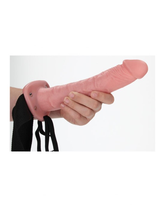 RealRock 10 Inch Hollow Strap-On - Flesh