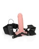 RealRock 6 Inch Vibrating Hollow Strap-On - Flesh