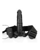 RealRock 8 Inch Vibrating Hollow Strap-On - Black