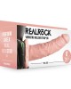 RealRock 8 Inch Vibrating Hollow Strap-On - Flesh