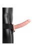 RealRock 8 Inch Vibrating Hollow Strap-On - Flesh