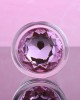 Adam & Eve Pink Gem Large Glass Butt Plug - Clear