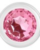 Adam & Eve Pink Gem Large Glass Butt Plug - Clear