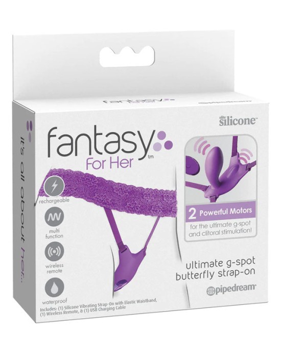 Fantasy For Her Ultimate G-Spot Butterfly Strap-On - Purple