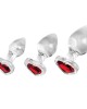 Adam & Eve Red Heart Gem Glass Plug Set - Set of 3 Sizes