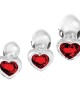 Adam & Eve Red Heart Gem Glass Plug Set - Set of 3 Sizes