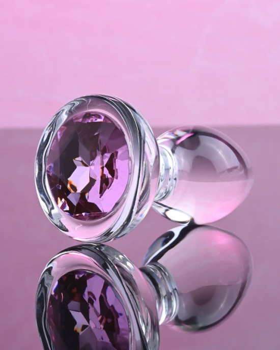 Adam & Eve Small Pink Gem Glass Plug