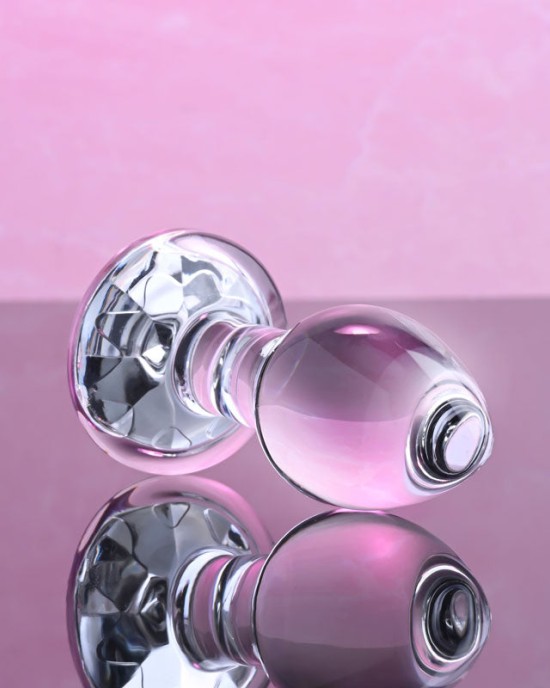 Adam & Eve Small Pink Gem Glass Plug