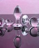 Adam & Eve Pink Gem Glass Plug Set - Set of 3 Sizes