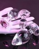 Adam & Eve Pink Gem Glass Plug Set - Set of 3 Sizes