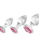 Adam & Eve Pink Gem Glass Plug Set - Set of 3 Sizes