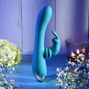 Adam & Eve Shimmy & Shake Velvet Rabbit Vibe - Blue