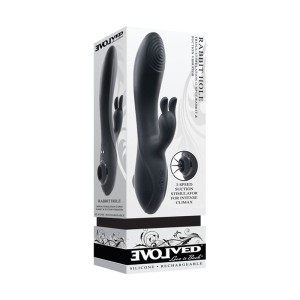 Evolved Rabbit Hole Triple Stim G-Spot & Suction Vibe - Black