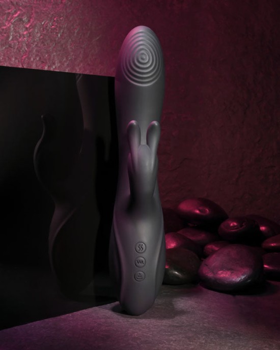 Evolved Rabbit Hole Triple Stim G-Spot & Suction Vibe - Black