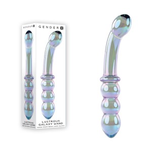 Gender X Lustrous Galaxy Double Ended Glass Wand - Blue/Violet