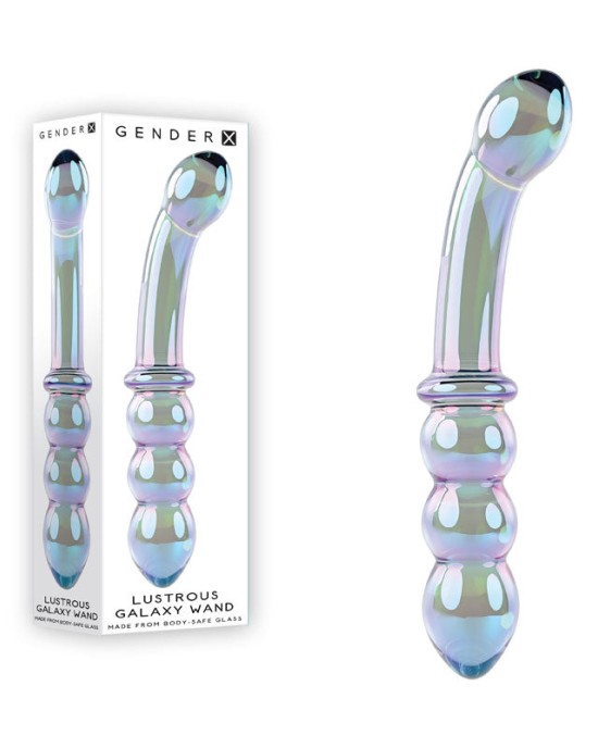 Gender X Lustrous Galaxy Double Ended Glass Wand - Blue/Violet