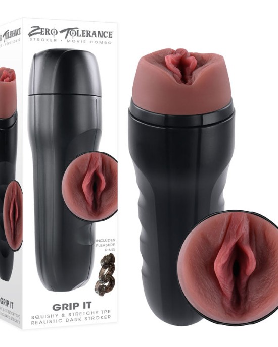 Zero Tolerance Grip It Dark Brown Vagina Stroker