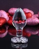 Adam & Eve Red Heart Gem Medium Glass Butt Plug - Clear