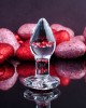 Adam & Eve Red Heart Gem Small Glass Butt Plug - Clear