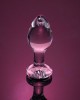 Adam & Eve Pink Gem Medium Glass Butt Plug - Clear