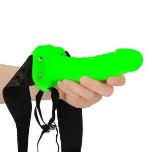 Ouch! Glow In The Dark Realistic 6 Inch Hollow Strap-on Harness