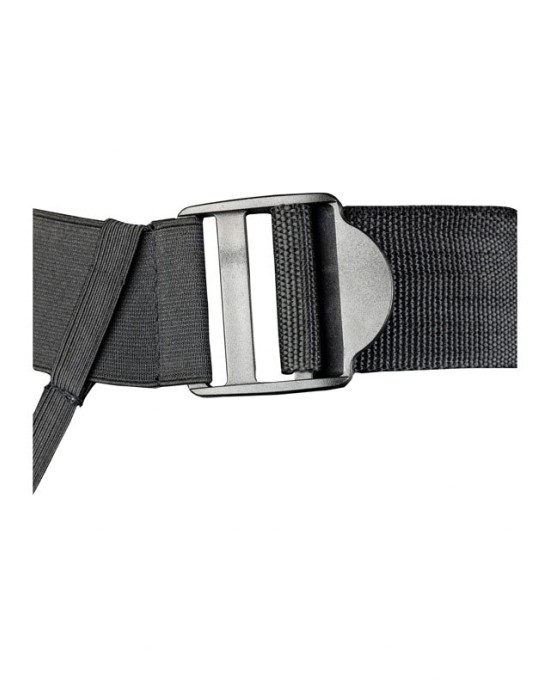 Ouch! Textured Curved 8 Inch Hollow Strap-On - Gunmetal Grey