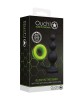 Ouch! Glow In The Dark Beads Butt Plug with Cock Ring - Black