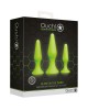 Ouch! Glow In The Dark Butt Plug Set - Set of 3 Sizes