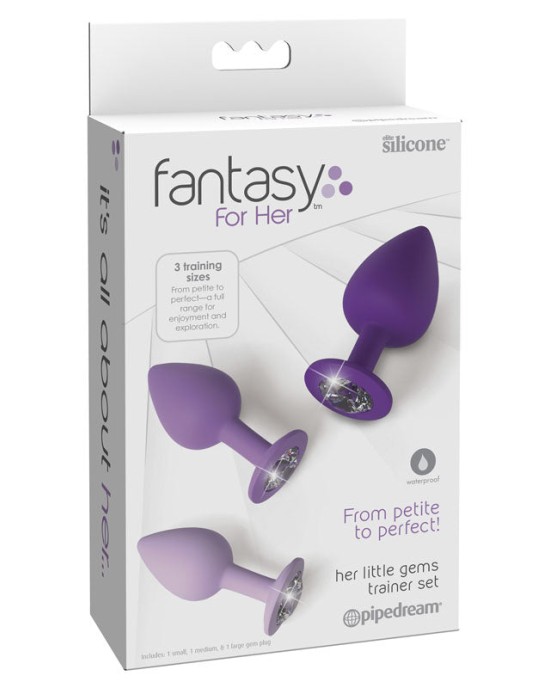 Fantasy For Her Little Gems Trainer Butt Plug Set - Purple