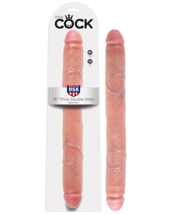 King Cock 16-Inch-Thick Double Dildo - Flesh