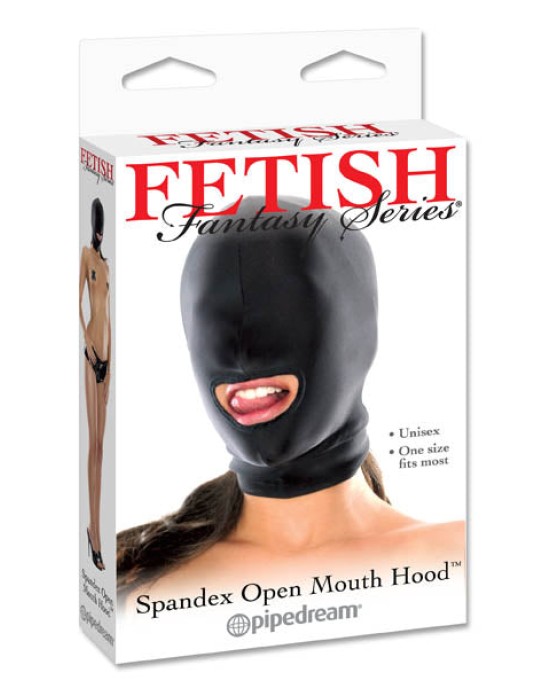 Fetish Fantasy Series Spandex Open-Mouth Hood - Black