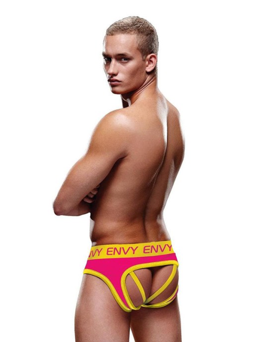 Envy Solid Jock - Pink/Yellow - L/XL