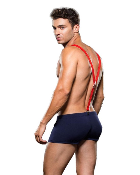 Envy Fireman Bottom with Suspenders - Blue/Red - L/XL