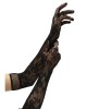 Baci White Label Flower Lace Opera Gloves - Black