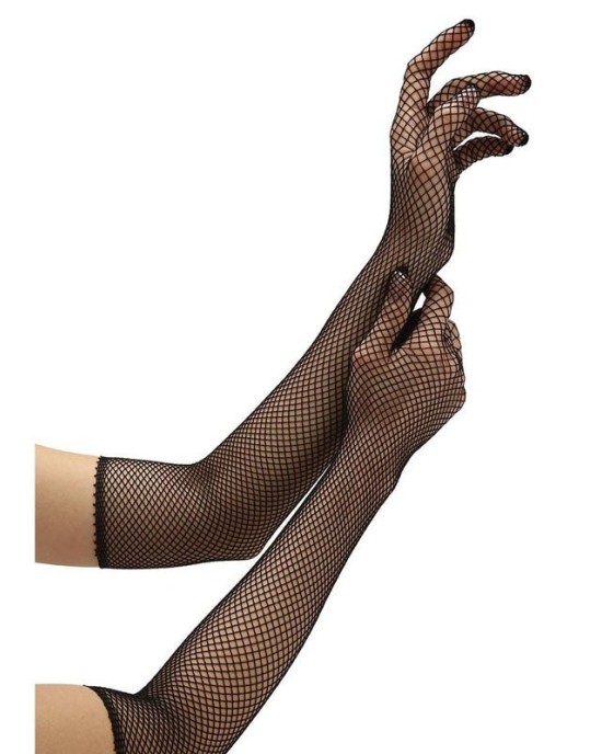 Baci White Label Fishnet Opera Glove - Black