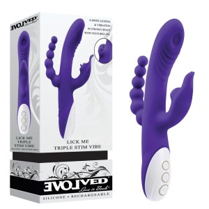 Evolved Lick Me Triple Stim Vibrator - Purple