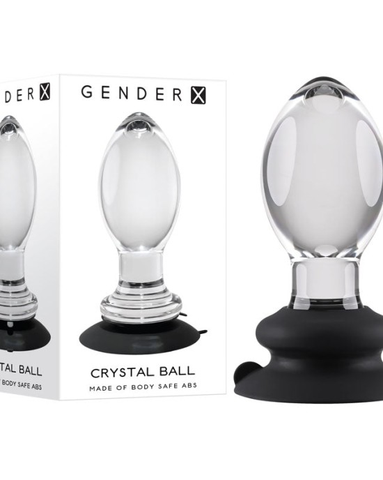 Gender X Crystal Ball Butt Plug with Suction Base - Clear