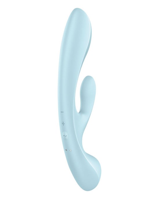 Satisfyer Triple Oh Rabbit Vibrator - Light Blue