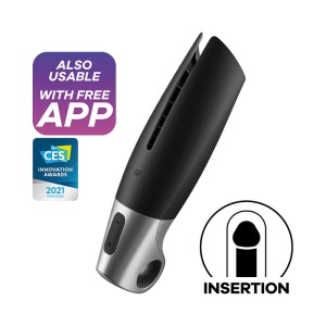 Satisfyer Power Vibrating Masturbator with App Control - Black