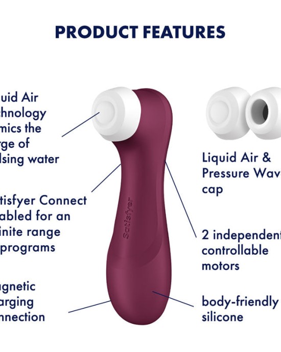 Satisfyer Pro 2 Gen 3 Clitoral Stimulator with App Control - Wine Red