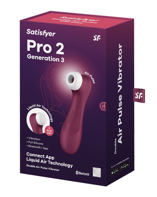 Satisfyer Pro 2 Gen 3 Clitoral Stimulator with App Control - Wine Red