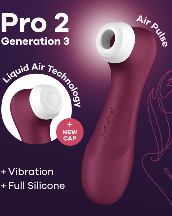 Satisfyer Pro 2 Gen 3 Touch-Free Clitoral Stimulator - Wine Red