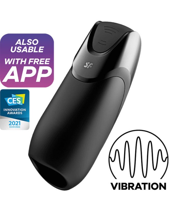 Satisfyer Men Vibration+ Masturbator with App Control - Black