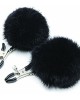 Sexy AF - Couture Black Puff Balls Nipple Clamps