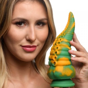 Creature Cocks Monstropus Tentacled Monster Fantasy Dildo - Green/Yellow