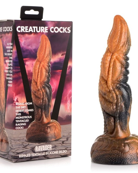 Creature Cocks Ravager Rippled Tentacle Fantasy Dildo - Coloured