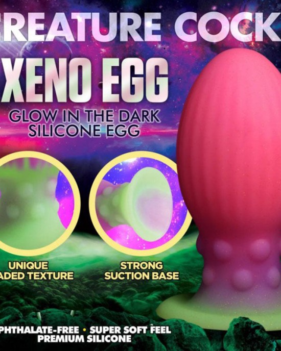 Creature Cocks XL Xeno Fantasy Egg - Pink Glow in Dark