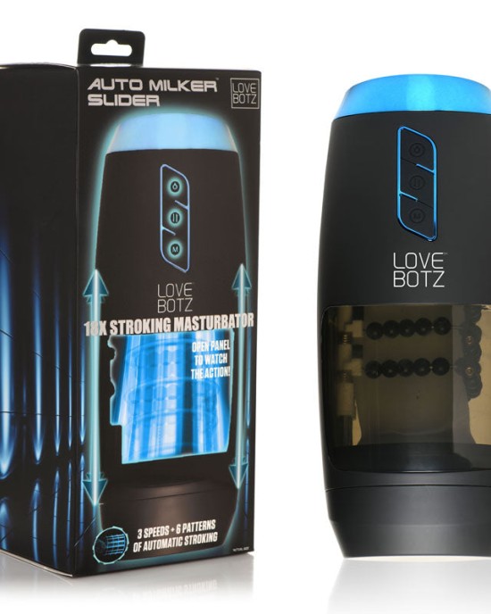 LoveBotz The Milker Slider 18X Stroking Masturbator - USB Rechargeable Stroking Masturbator