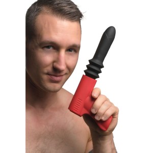 Master Series Pistol Pounder Thrusting Vibrator with Gun Handle - Black/Red