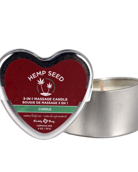 Hemp Seed 3 in 1 Massage Heart - Cuddle (Jasmine, Lily of the Valley, White Sugar Sand Scented) - 113g